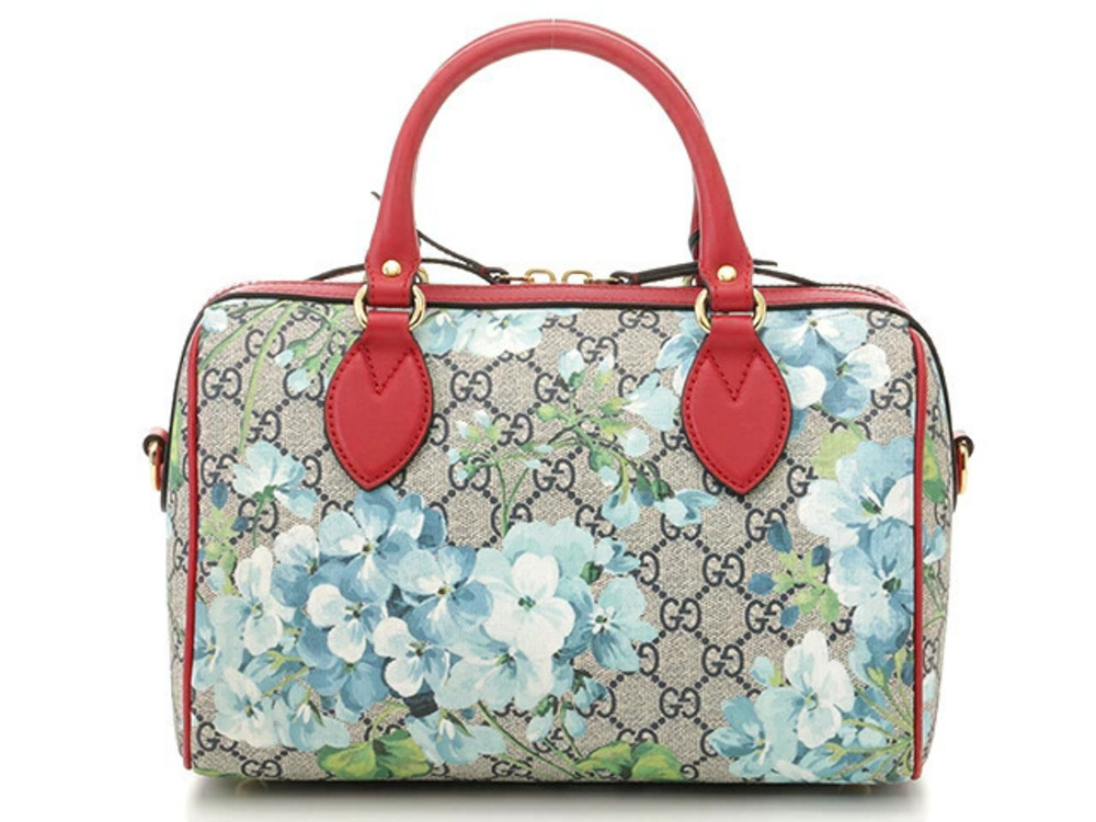 Gucci Shoulder Bag Beige Cream Red Blue GG Supreme Coating